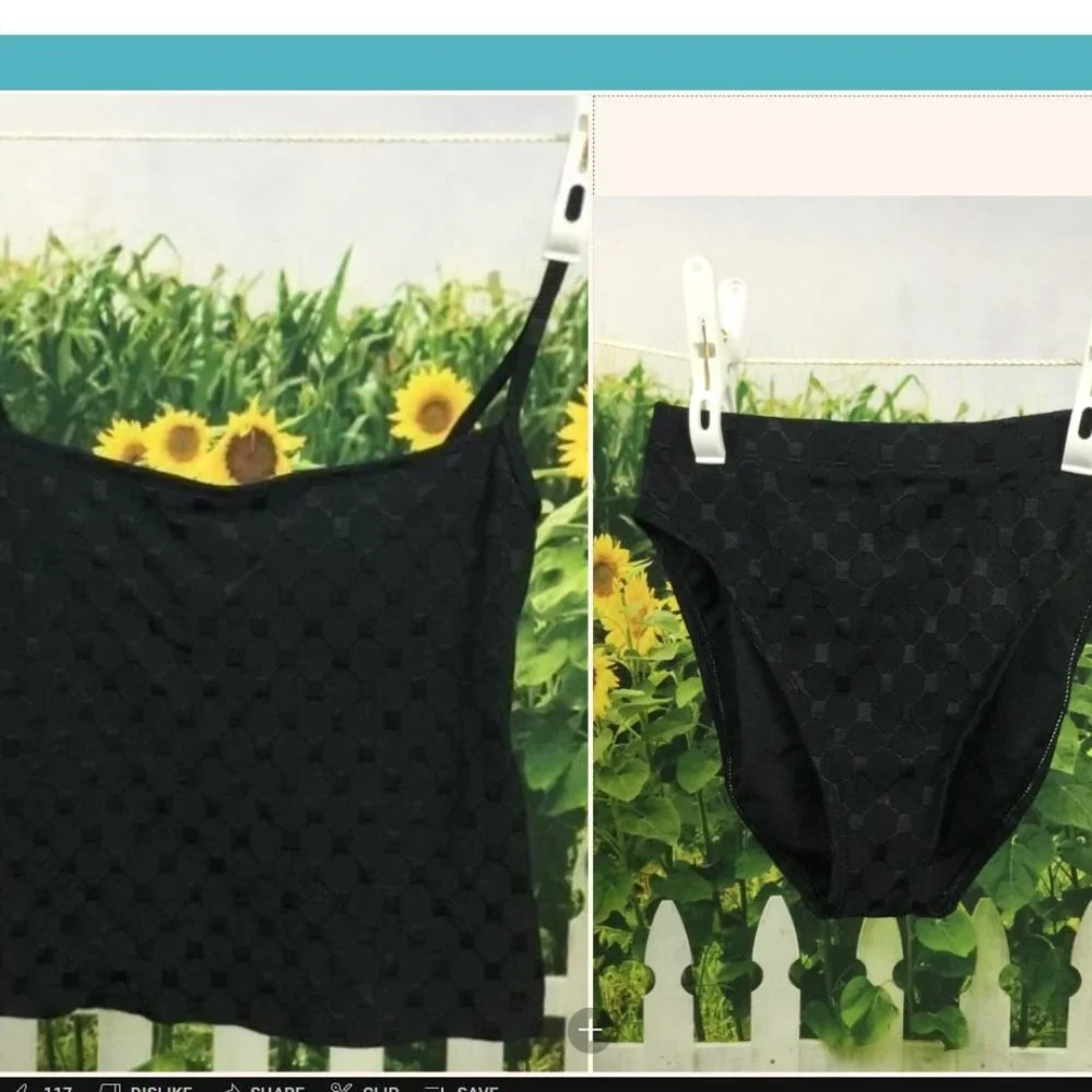 La Blanca by Rod Beattie Black Swim Tank Top & Bottoms 6